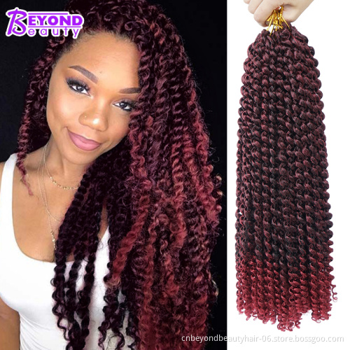 Passion Spring Twists Synthetic Crotchet Hair Extensions Ombre Crochet Braids Fiber Pre Looped Fluffy Twists Braiding Hair